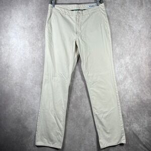 Bonobos Pants Mens 34X34 Tan Khaki Chino Straight Fit Trousers Flat Front Preppy